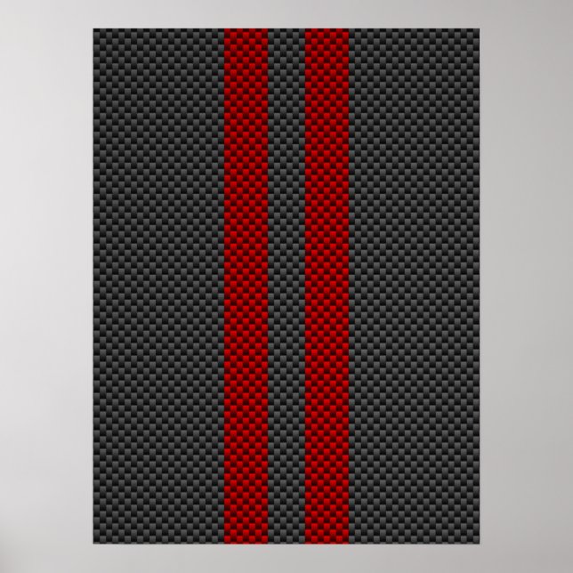 Poster Fibre de carbone rouge Bourgogne comme des rayures (Devant)