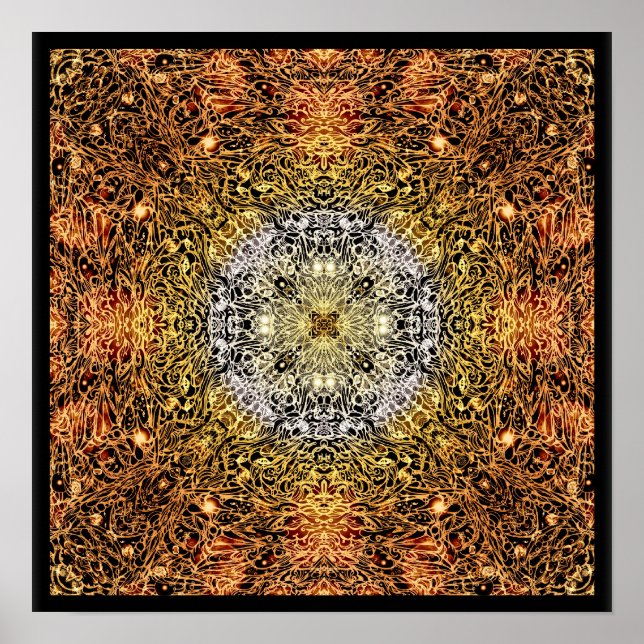 Poster Fibres de lumière Mandala (Devant)