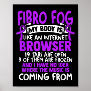 Poster Fibro Fog - Fibro Survivor Funny Fibromyalgia Awar