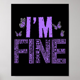 Poster Fibromyalgie fine guerrier Fibro Sensibilisation V
