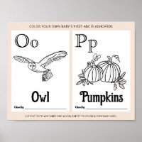 Fiche d'activité de coloration Baby shower ABC