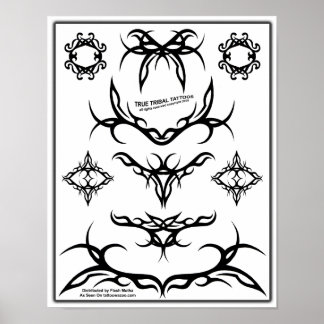 Poster Fiche Flash de tatouage Tribal-Z06