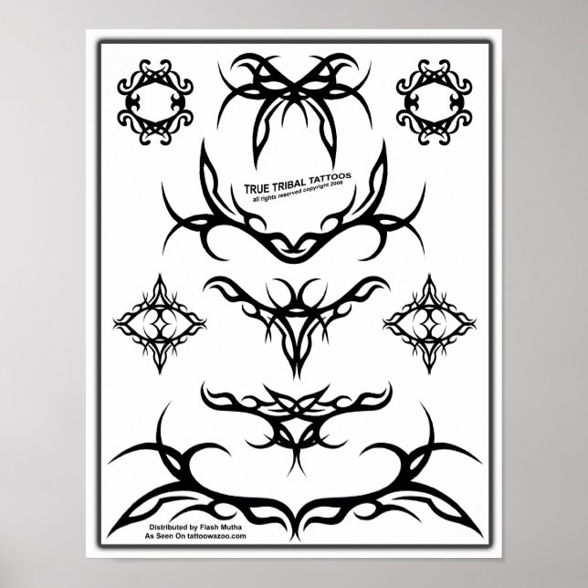 Poster Fiche Flash de tatouage Tribal-Z06 (Devant)