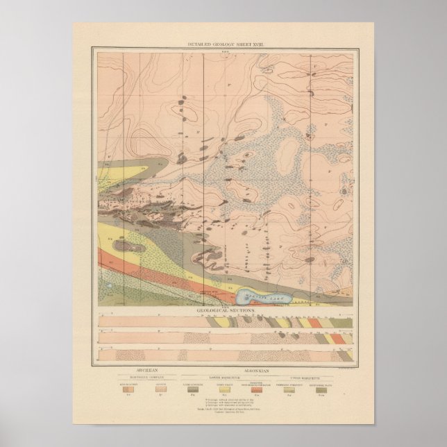 Poster Fiche géologique détaillée XVIII (Devant)