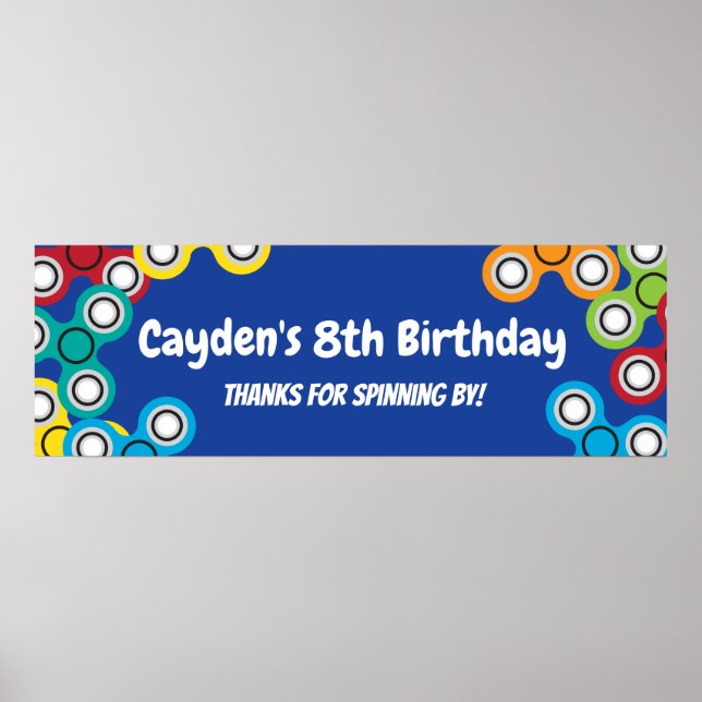 Poster Fidget Spinner Anniversday Party Banner (Devant)