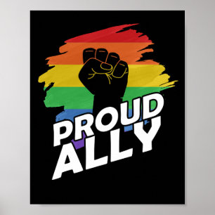Poster Fier Ally Gay pride LGBT Gay Lesbian Manifestation