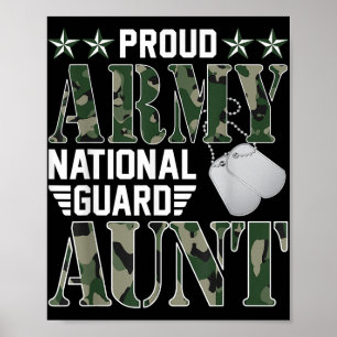 Poster Fier Armée Garde nationale Tante Militaire Famille