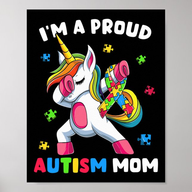 Poster Fier Autisme Maman Danse Dab (Devant)