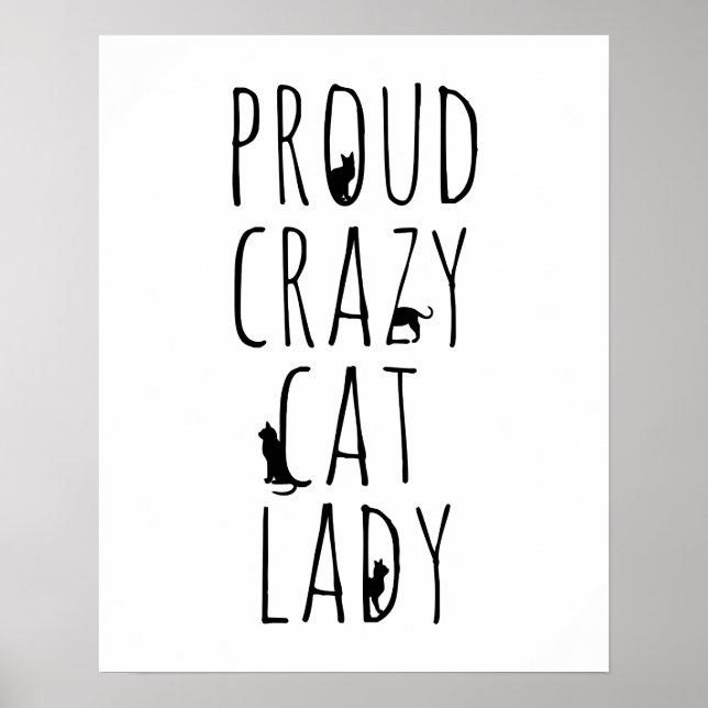 Poster Fier Crazy Cat Lady (Devant)