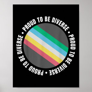 Poster Fier d'être divers Drapeau de fierté des personnes