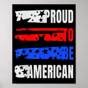 Poster Fier d'être un drapeau américain jour de l'indépen