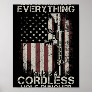 Poster Fier drapeau américain vétéran des droits d'armes 