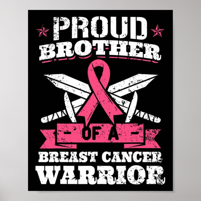 Poster Fier Frère Du Cancer Du Sein Guerrier Pink (Devant)