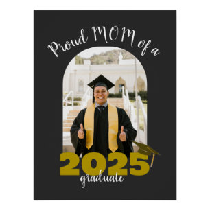 Poster Fier maman d'un diplômé de 2025 Photo personnalisé