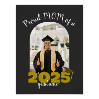 Poster Fier maman d'un diplômé de 2025 Photo personnalisé