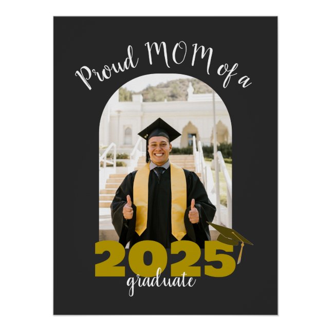 Poster Fier maman d'un diplômé de 2025 Photo personnalisé (Devant)