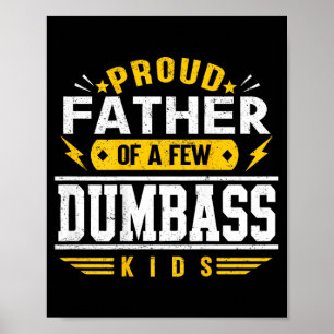 Poster Fier père de quelques enfants fous dans le dos