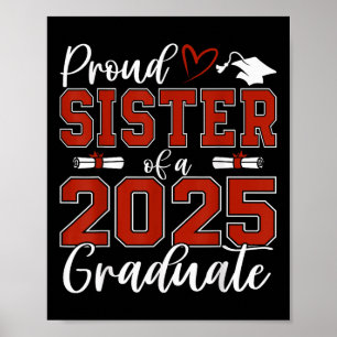 Poster Fier Soeur D'Un Cl De 2025 Gradué Senior Gradu