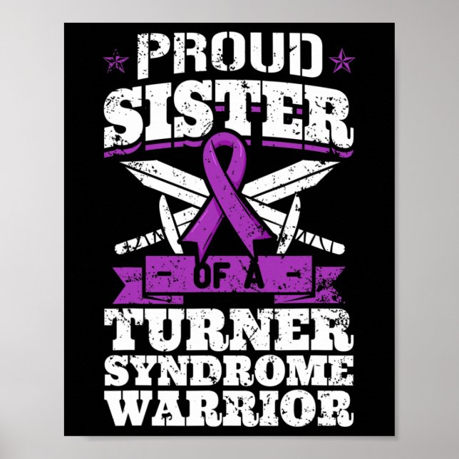 Poster Fier Soeur D'Un Tourneur De Syndrome Guerrier Ts C (Devant)