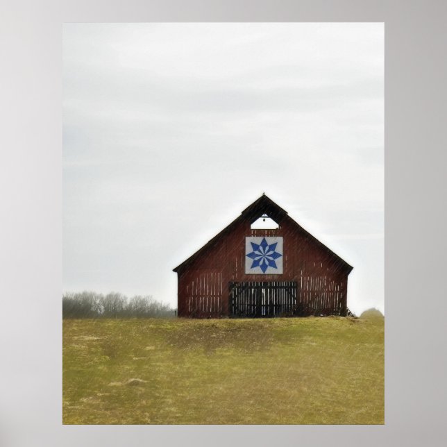 Poster Fier Traditions grange, courtepointe le jour de pl (Devant)