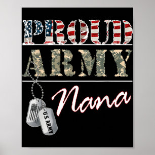 Poster Fière armée Nana American Flag vétéran militaire
