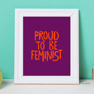 Poster Fière d'être féministe - Typographie manuscrite