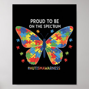 Poster Fière D'Être Sur Le Spectre Autisme Puzzle Butterf
