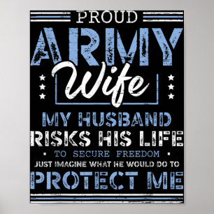 Poster Fière épouse de l'armée assurant la liberté Soldat