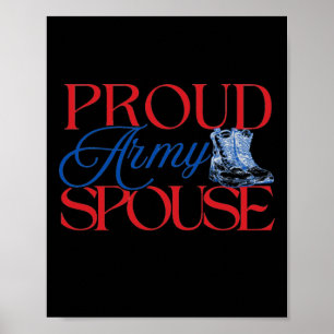 Poster Fière épouse de l'armée - Mari de femme de l'armée
