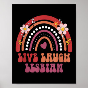 Poster Fière Fierté Lesbienne Vivre Rire Rétro Groovy Fie