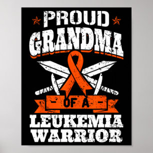 Poster Fière Grand-Mère D'Un Guerrier De Leucémie Abuelo
