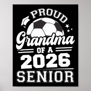 Poster Fière grand-mère d'un senior de soccer Ll 2026 gra