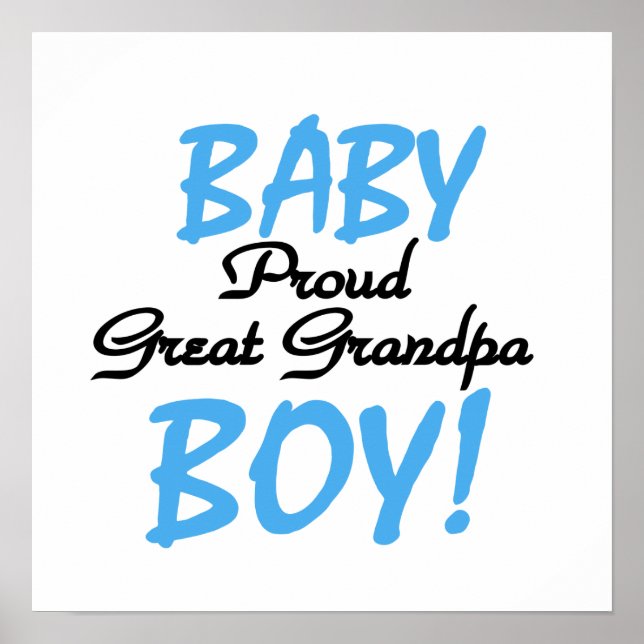 Poster Fière Grand Papy Bébé Cadeaux Garçon (Devant)