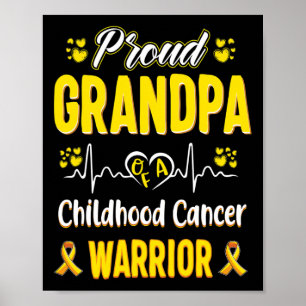 Poster fière Grand-père Cancer de l'enfance guerrière sen