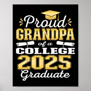 Poster Fière Grand-Père De 2025 Collège Famille Diplômée 