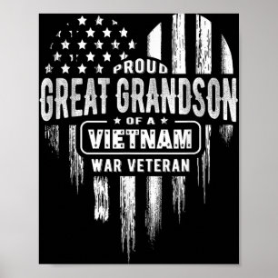 Poster Fière Grand-Petit-fils Viêt-nam Guerre Vétérinaire