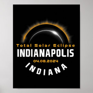 Poster Fière Indianapolis Indiana Total Solar Eclipse 202
