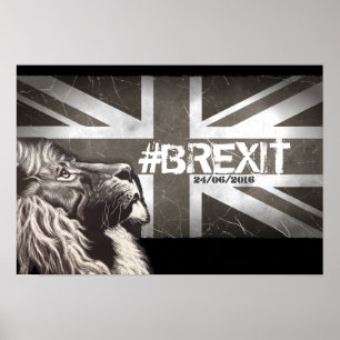 Poster Fière Lion #Brexit Personnaliser la date 24/06/201