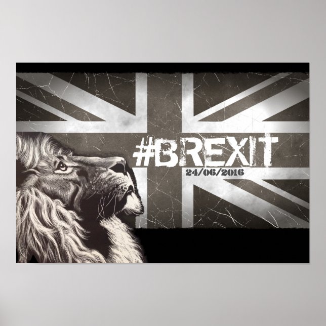 Poster Fière Lion #Brexit Personnaliser la date 24/06/201 (Devant)