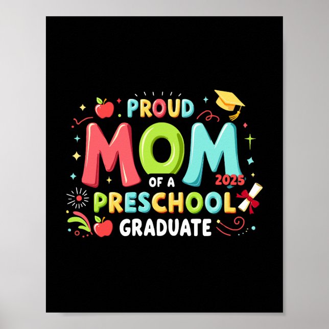 Poster Fière Maman D'Un Diplôme D'Études Préscolaire (Devant)