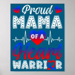 Poster Fière maman d'un guerrier du cœur Mois de sensibil