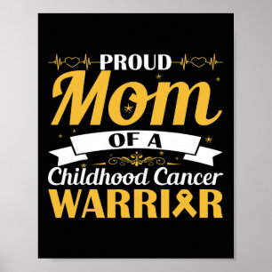 Poster Fière Maman D'Une Enfance Cancer Guerrier Sensibil