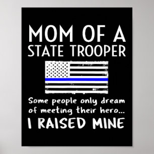 Poster Fière mère d'un policier d'État Thin Blue Line Ame