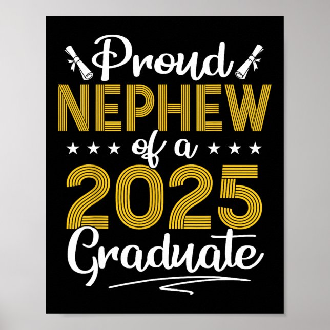 Poster Fière Nephew D'Un Cl De 2025 Diplômé Gradu Senior (Devant)
