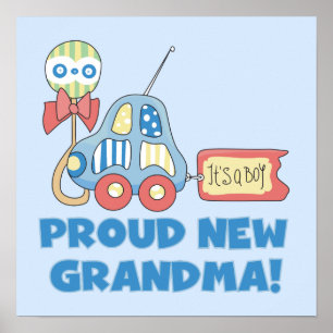 Poster Fière nouvelle grand-mère C'est un garçon cadeaux