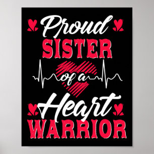 Poster Fière Soeur D'Un Guerrier Du Coeur Sensibilisation