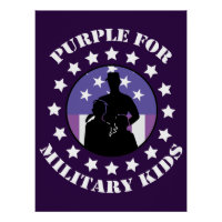 Fière Violet Pour Les Enfants Militaires Patriotiq