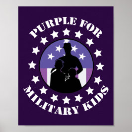 Poster Fière Violet Pour Les Enfants Militaires Patriotiq