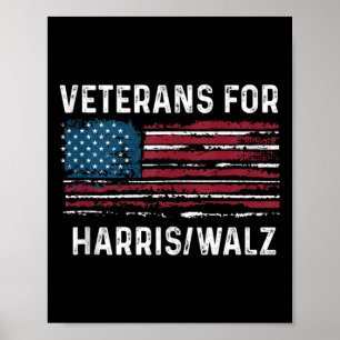 Poster Fiers Vétérans Pour Kamala Harris Tim W 2024