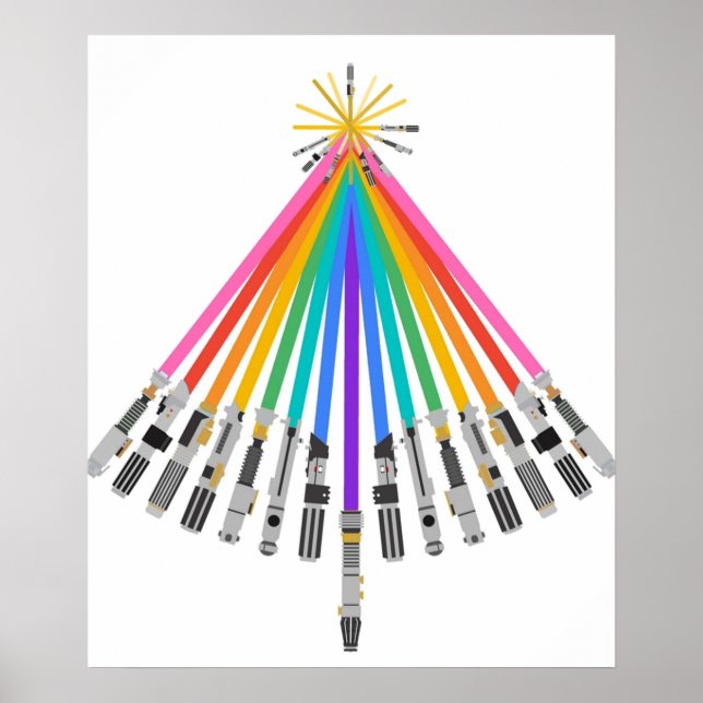 Poster Fierté Arbre de Noël LightSaber (Devant)